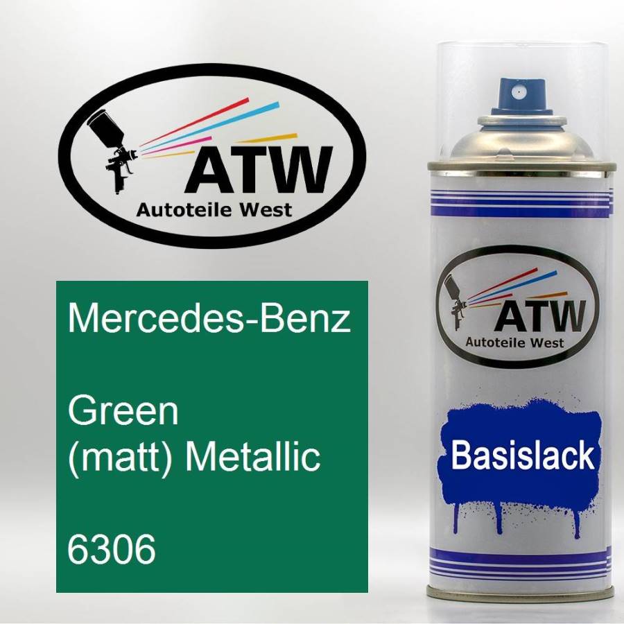 Mercedes-Benz, Green (matt) Metallic, 6306: 400ml Sprühdose, von ATW Autoteile West.
